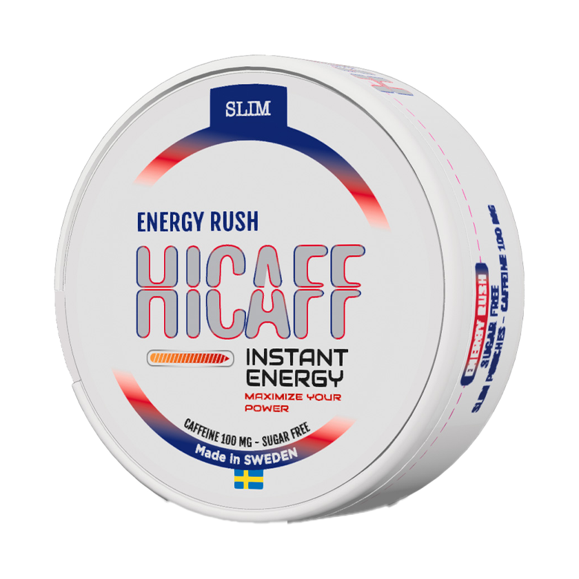 Hicaff Energy Rush Nikotinfritt Snus Pussinuuska -nikotiinipussit