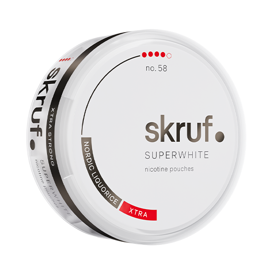 Skruf Superwhite No.58 Nordic Liquorice Xtra Strong